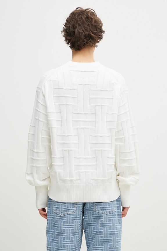Oblečenie Bavlnený sveter Kenzo Weave FF55PU7083CB.02 biela