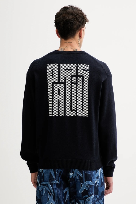 Odzież Kenzo sweter wełniany Kamon FF55PU7283BA.79 granatowy
