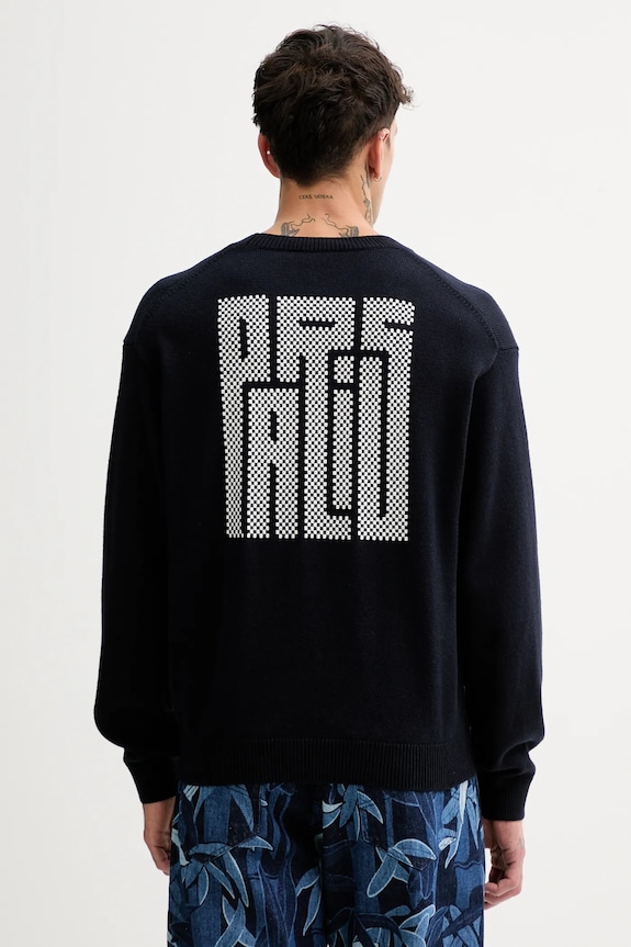 Odzież Kenzo sweter wełniany Kamon FF55PU7283BA.79 granatowy