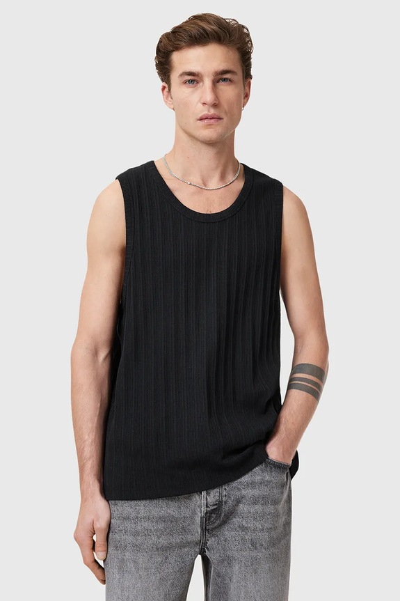 AllSaints t-shirt in cotone DENVER semplice nero M003JC