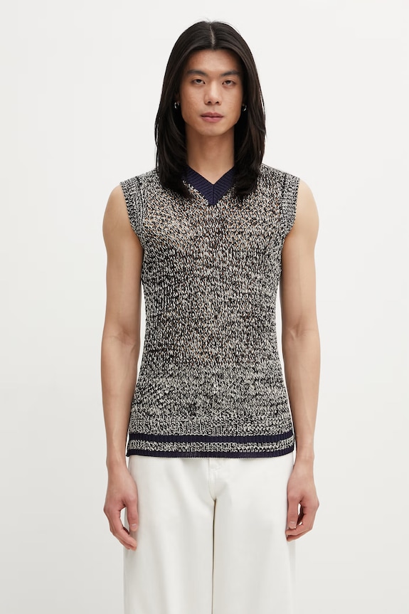 Vesta Wales Bonner Shade Knit vzorovaný tmavomodrá US25KN31.KN04.5100