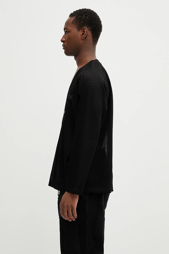 Kardigan Needles V-Neck Cardigan QV347 černá SS25