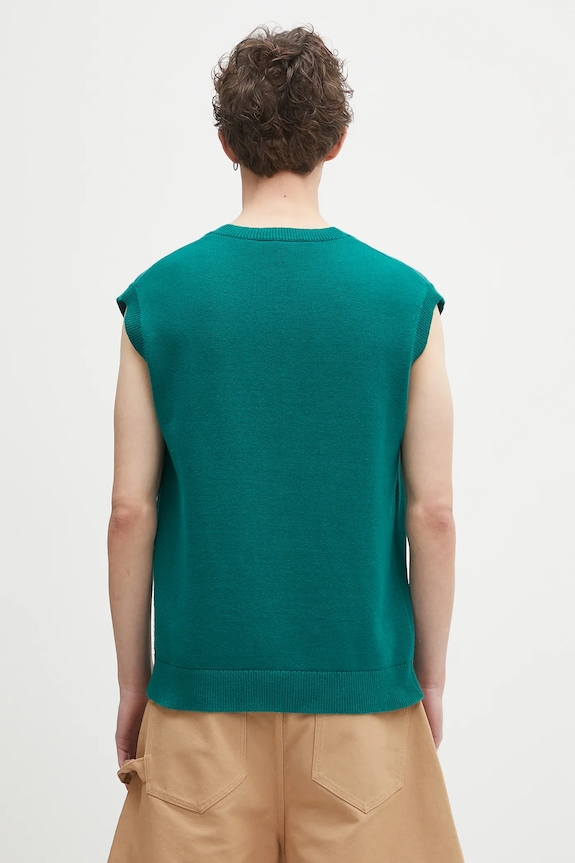 Oblečenie Vesta s prímesou kašmíru JW Anderson Jwa V Neck KW1349.YN0398.540 zelená