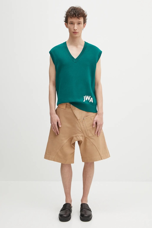 Vesta s prímesou kašmíru JW Anderson Jwa V Neck KW1349.YN0398.540 zelená