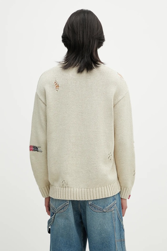 Oblečení Bavlněný svetr NEIGHBORHOOD Savage Crewneck Sweater 251FUNH.KNM03 béžová