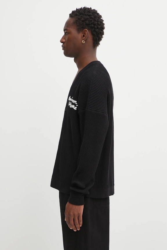 Maison Kitsuné kardigan Maison Kitsune Handwriting Comfort OM00505KT1126 czarny SS25