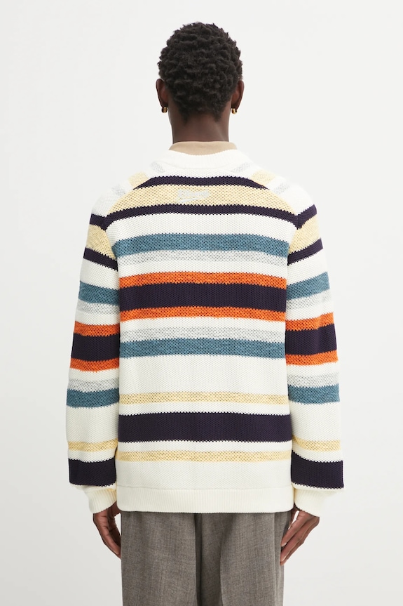 Odzież Maison Kitsuné sweter Comfort Striped OM00506KT1129 beżowy