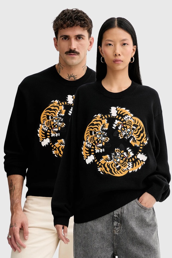 Kenzo sweter wełniany x Verdy okrągły czarny FF58PU7133CR.99J