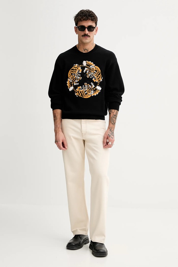 Kenzo sweter wełniany x Verdy FF58PU7133CR.99J czarny SS25