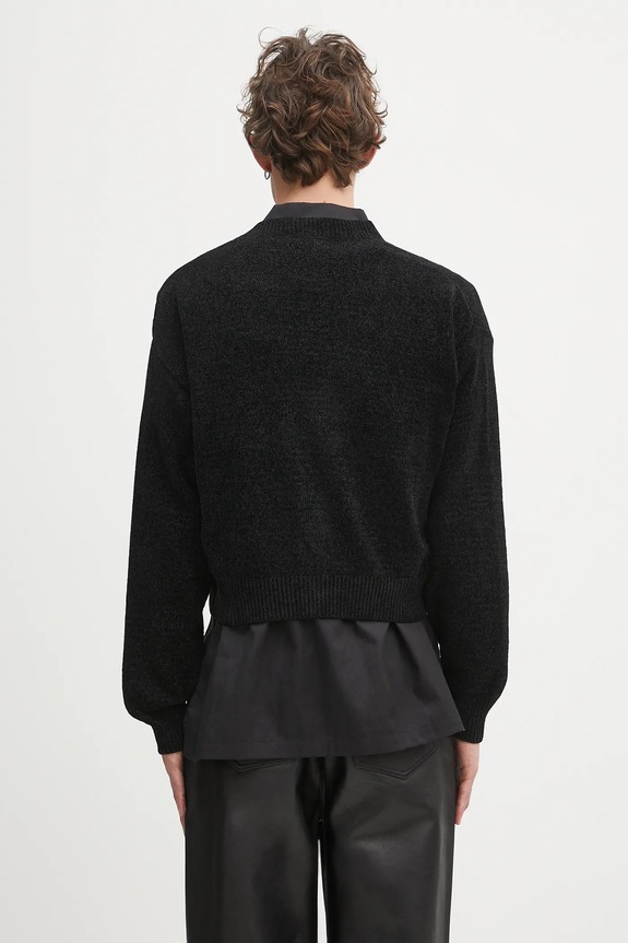 A Bathing Ape cardigan BAPE chenille 1K80220002 nero