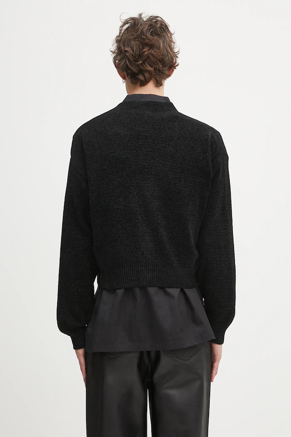 A Bathing Ape cardigan BAPE chenille 1K80220002 nero