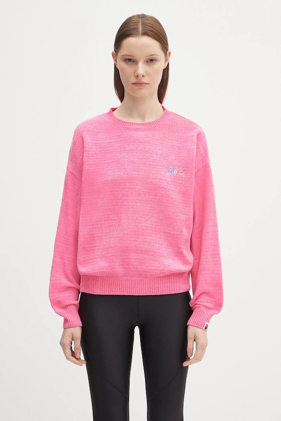 A Bathing Ape sweter BAPE chenille 1K80220003 różowy SS25