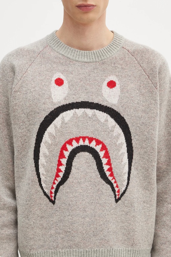 A Bathing Ape sweter wełniany Shark 1K80220004