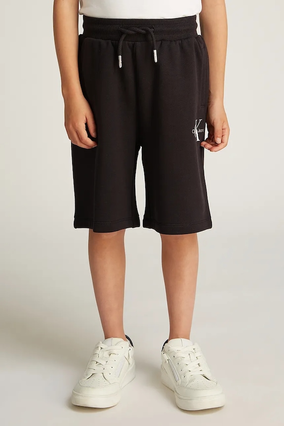 Detské bavlnené šortky Calvin Klein Jeans 0 bavlna čierna IU0IU00578.128.176.PPYA
