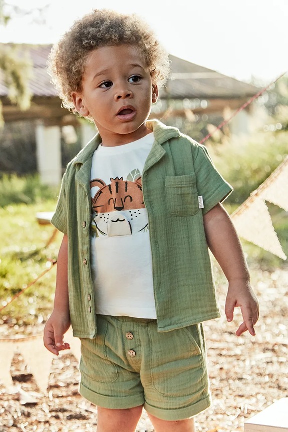 Παιδικό βαμβακερό σορτς Mayoral casual πράσινο 1241.3C.Baby.PPYA