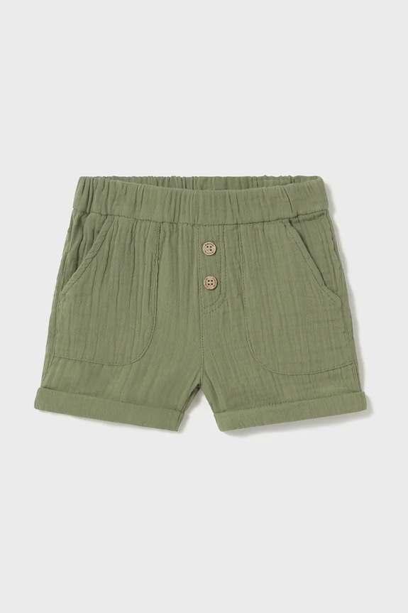 Παιδικό βαμβακερό σορτς Mayoral 1241.3C.Baby.PPYA πράσινο SS25