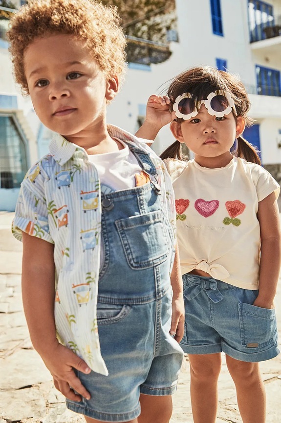 Otroške kratke hlače iz jeansa Mayoral soft denim modra 1645.3H.Baby.PPYA