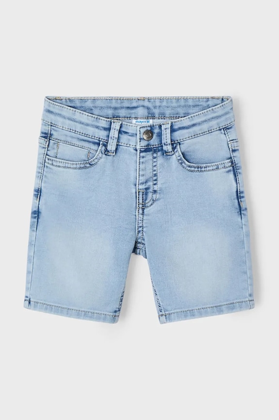 Mayoral pantaloni scurti din denim pentru copii soft denim 3218.5B.Mini.PPYA albastru SS25