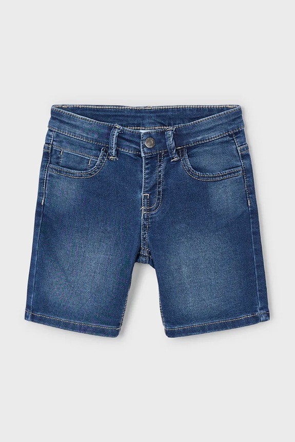 Dětské riflové kraťasy Mayoral soft denim pletenina námořnická modř 3218.5B.Mini.PPYA
