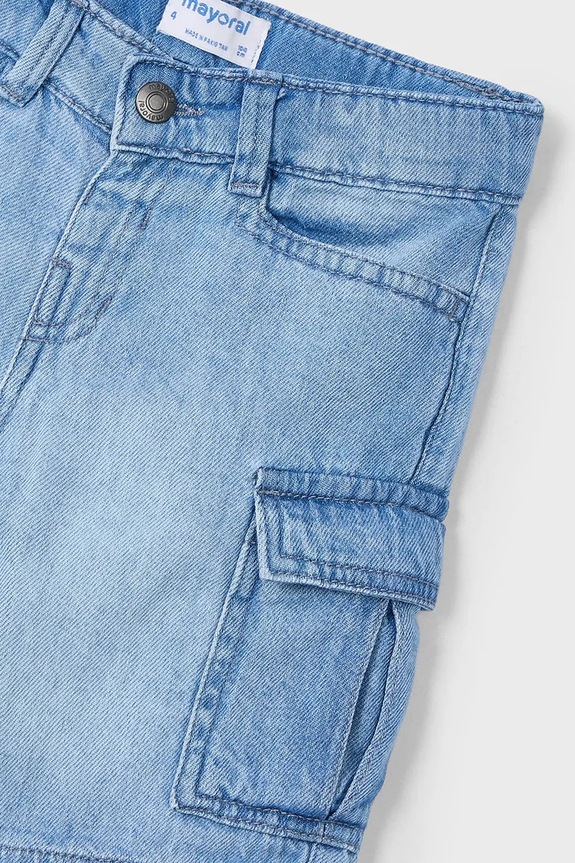 Mayoral pantaloni scurti din denim pentru copii cargo albastru 3229.5J.Mini.PPYA