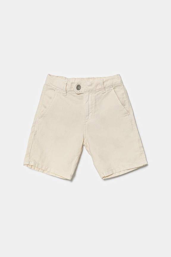 Guess pantaloni scurți din amestec de in casual bej N5GD09.WG5G0.PPYA