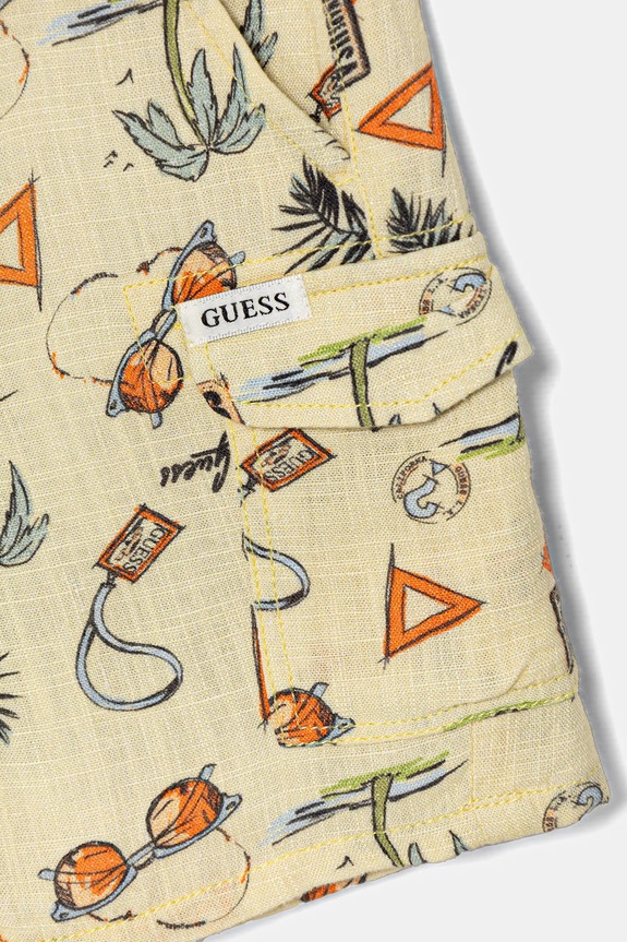 Dječaci Dječje kratke hlače s dodatkom lana Guess N5GD10.WFBT0.PPYA zlatna