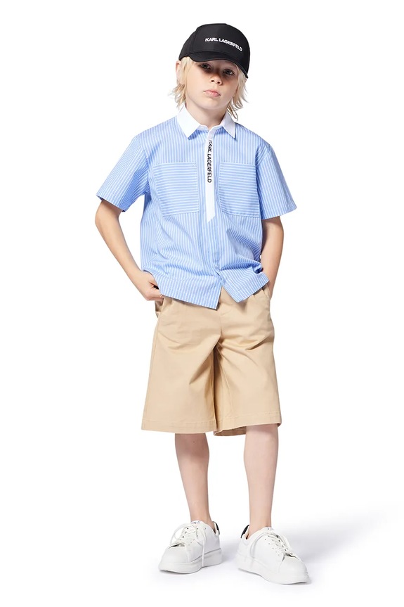 Παιδικό σορτς Karl Lagerfeld με ελαστάν μπεζ Z30566.162.174