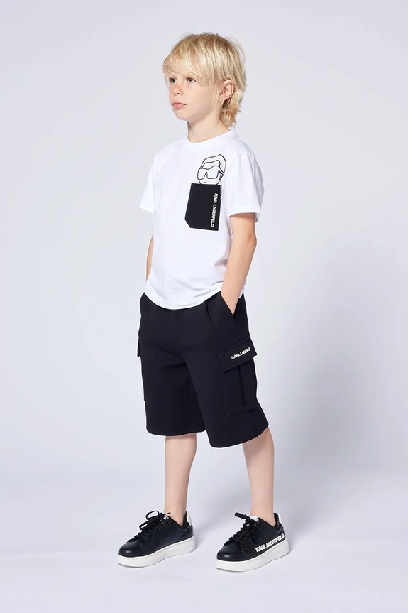 Karl Lagerfeld szorty dziecięce z elastanem czarny Z30412.86.108