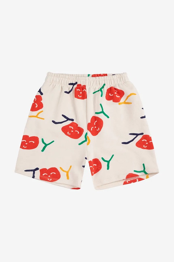 Παιδικό βαμβακερό σορτς Bobo Choses Smiling 125AC056 λευκό SS25