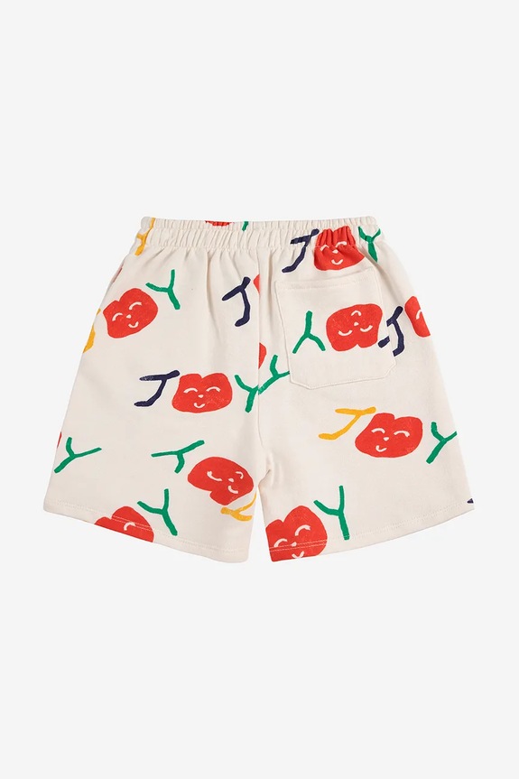 Αγορίστικα Παιδικό βαμβακερό σορτς Bobo Choses Smiling 125AC056 λευκό