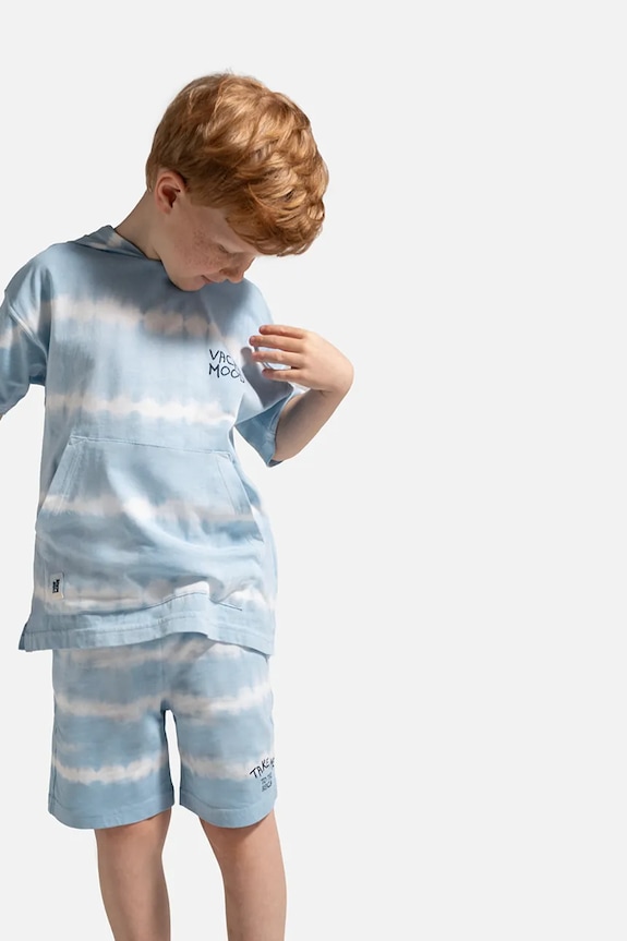 Coccodrillo pantaloni scurți din bumbac casual albastru WC5121503HBK