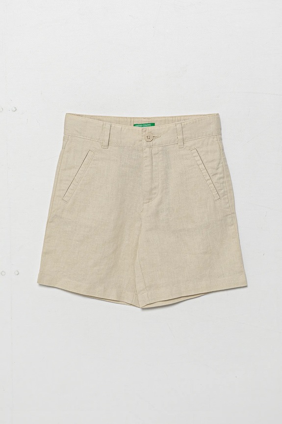 Παιδικό λινό σορτς United Colors of Benetton casual μπεζ 43WBG901G.P.Seasonal