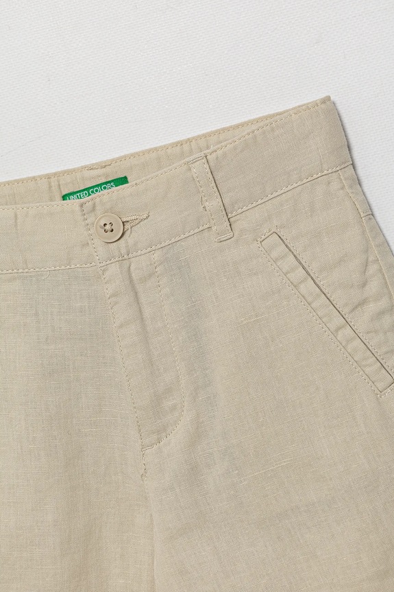 Αγορίστικα Παιδικό λινό σορτς United Colors of Benetton 43WBG901G.P.Seasonal μπεζ