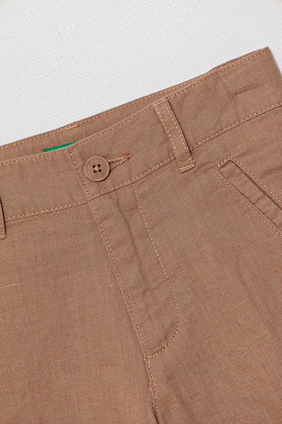 Αγορίστικα Παιδικό λινό σορτς United Colors of Benetton 43WBG901G.P.Seasonal καφέ