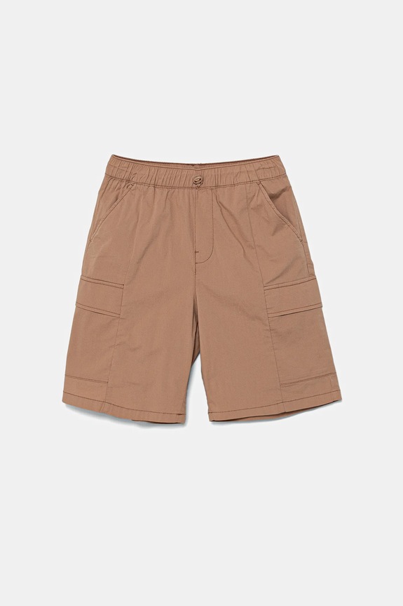 Detské krátke nohavice United Colors of Benetton s elastanom hnedá 4L2VC9046.G.Seasonal