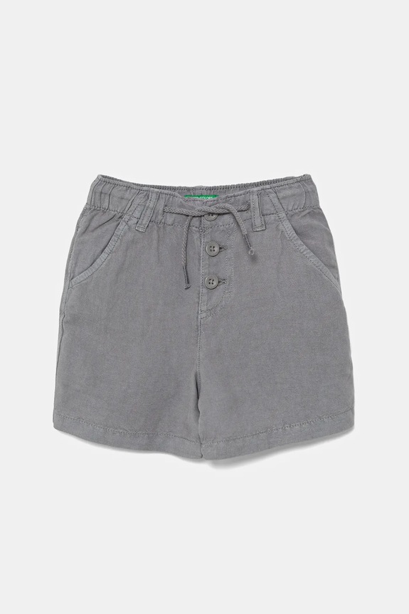 Detské šortky s ľanovou prímesou United Colors of Benetton s prímesou ľanu sivá 41DAG902X.P.Seasonal