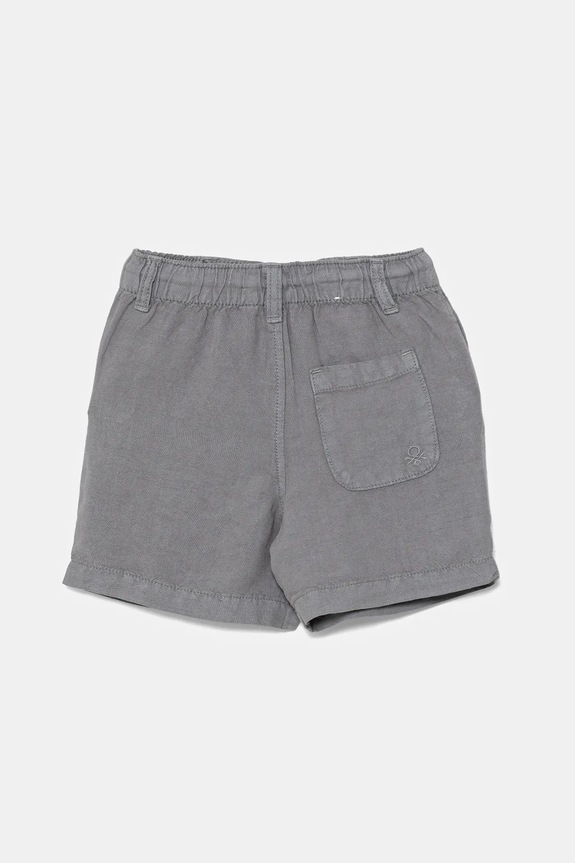 Detské šortky s ľanovou prímesou United Colors of Benetton 41DAG902X.P.Seasonal sivá SS25