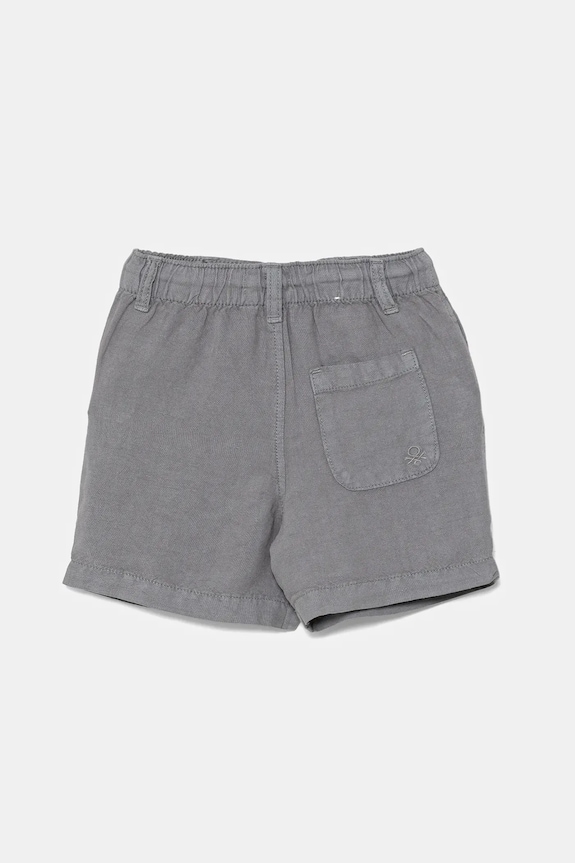Detské šortky s ľanovou prímesou United Colors of Benetton 41DAG902X.P.Seasonal sivá SS25