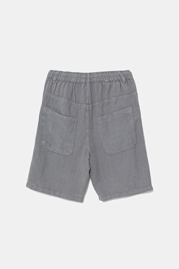 United Colors of Benetton pantaloni scurți din amestec de in pentru copii 41DAC9043.G.Seasonal gri SS25