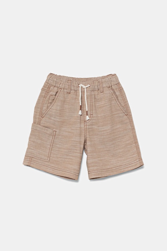 United Colors of Benetton pantaloni scurți din bumbac pentru copii uni maro 4ZZSC9044.G.Seasonal