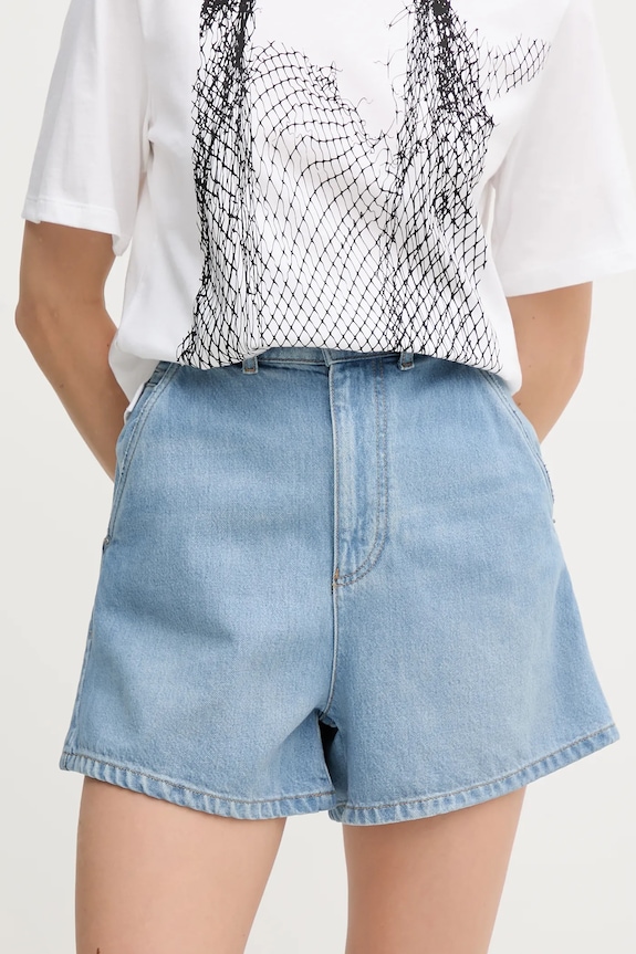 Emporio Armani pantaloni scurți jeans jeans albastru EW001498.AF12675