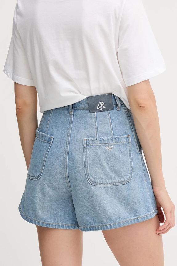 Îmbrăcăminte Emporio Armani pantaloni scurți jeans EW001498.AF12675 albastru
