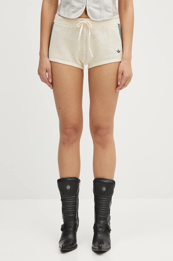 adidas Originals shorts Crochet Shorts jersey beige JD1078