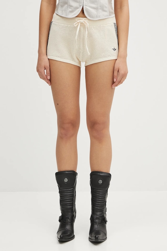 adidas Originals shorts Crochet Shorts jersey beige JD1078