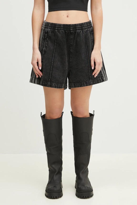 adidas Originals denim shorts Firebird cotton black JD3107