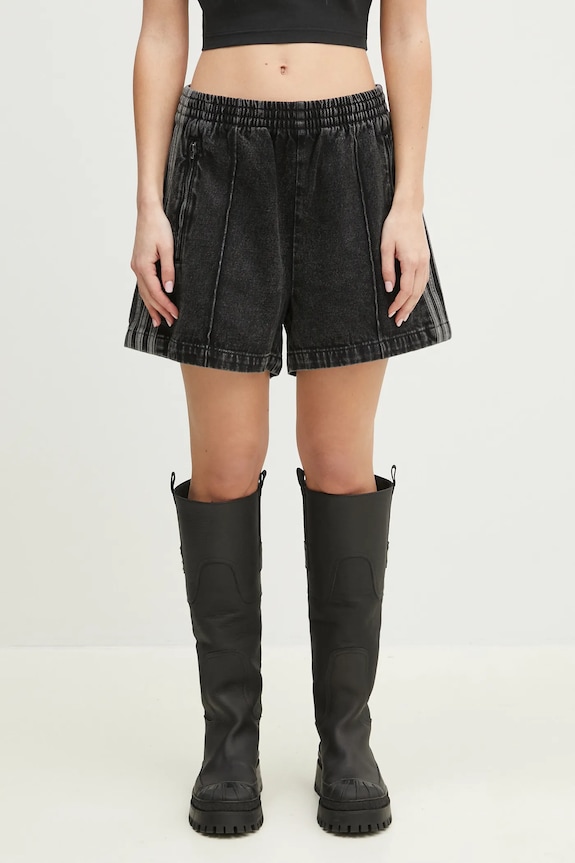 adidas Originals denim shorts Firebird cotton black JD3107