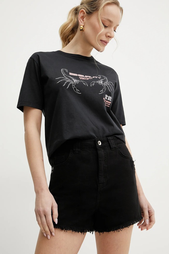 Patrizia Pepe pantaloncini di jeans alta nero 2P1692.D107