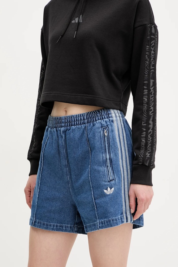 adidas Originals szorty jeansowe Firebird tkanina niebieski JD2562
