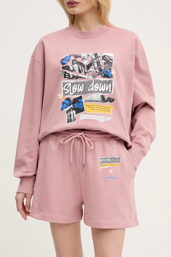 Moschino Jeans pantaloncini in cotone media rosa 0322.3228