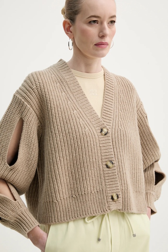 Nanushka cardigan in lana KAROLIN lana beige NW25RSCA11974